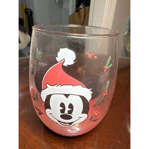 Disney Mickey Mouse Christmas Stemless Glitter Wine Glass                  CD-61